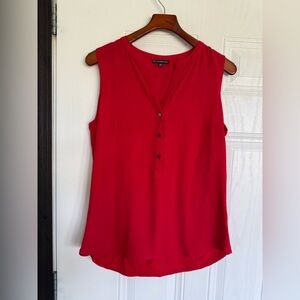 2 for $20 sale: Adrianna Papell red 1/4 button sleeveless blouse - M